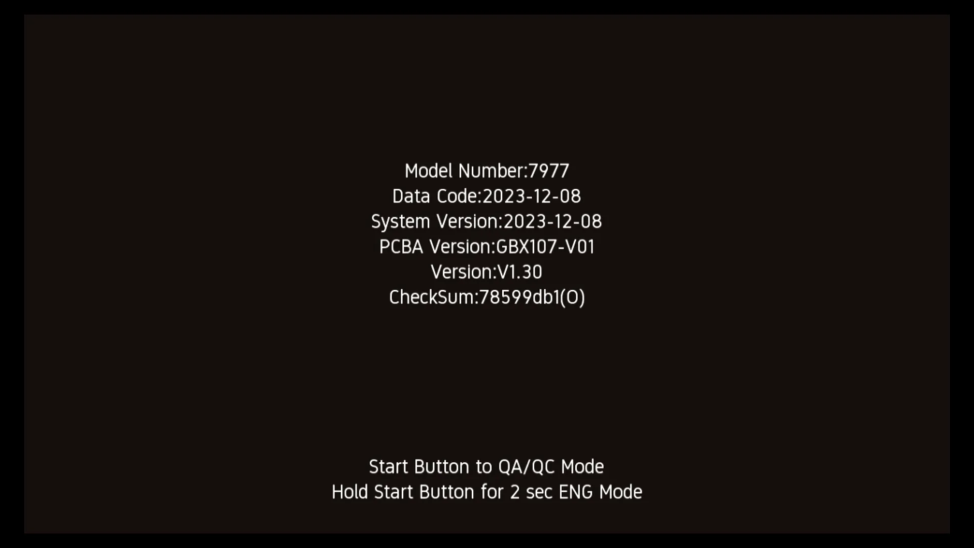 Debug Home Screen