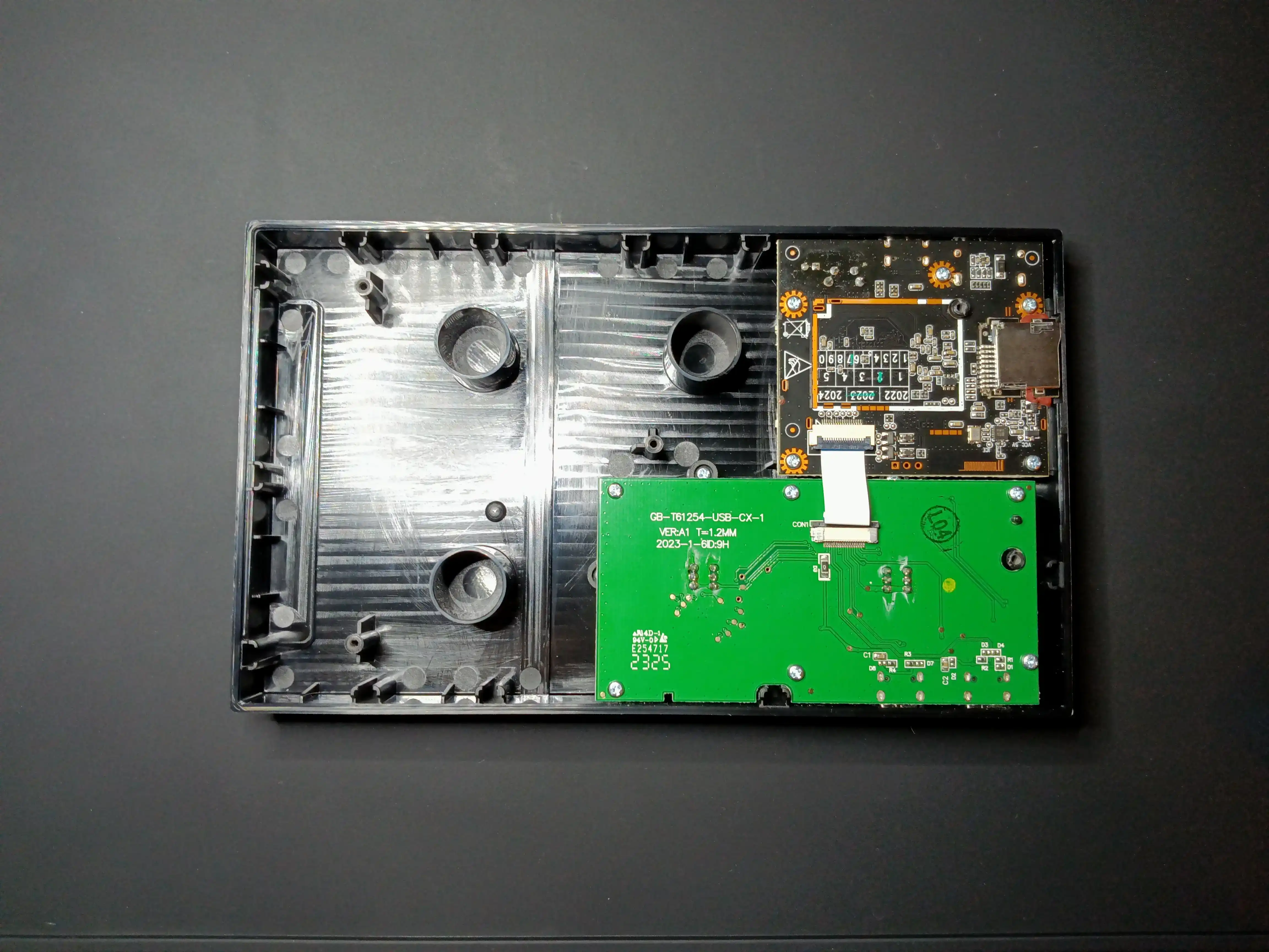 Inside of the top panel.